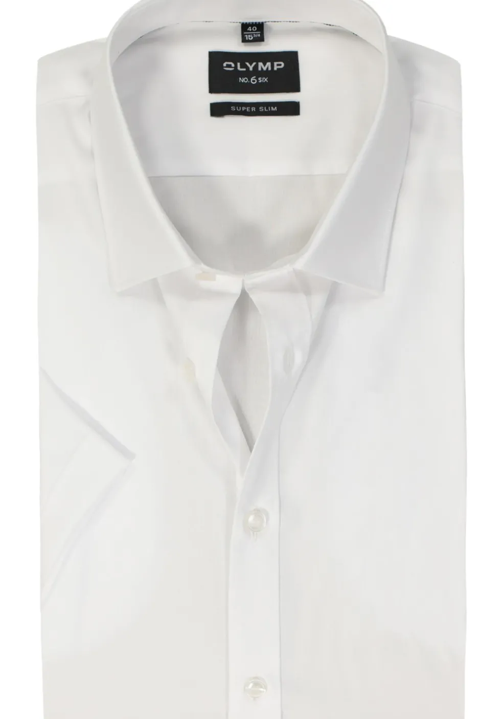 OLYMP No. 6 Six super slim fit overhemd, korte mouw, popeline, wit
