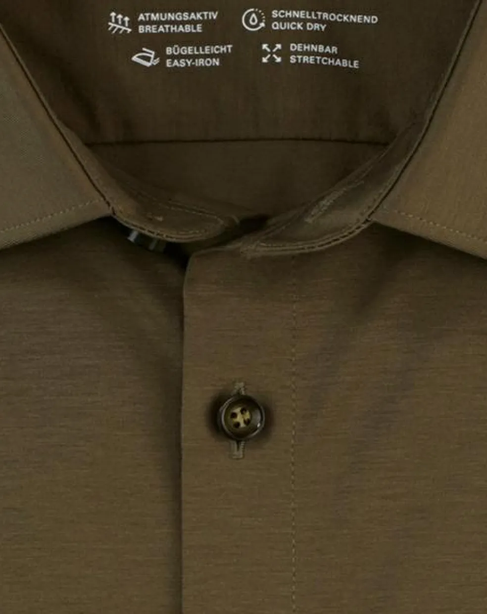 OLYMP No. 6 Six super slim fit overhemd, mouwlengte 7, tricot, modderbruin