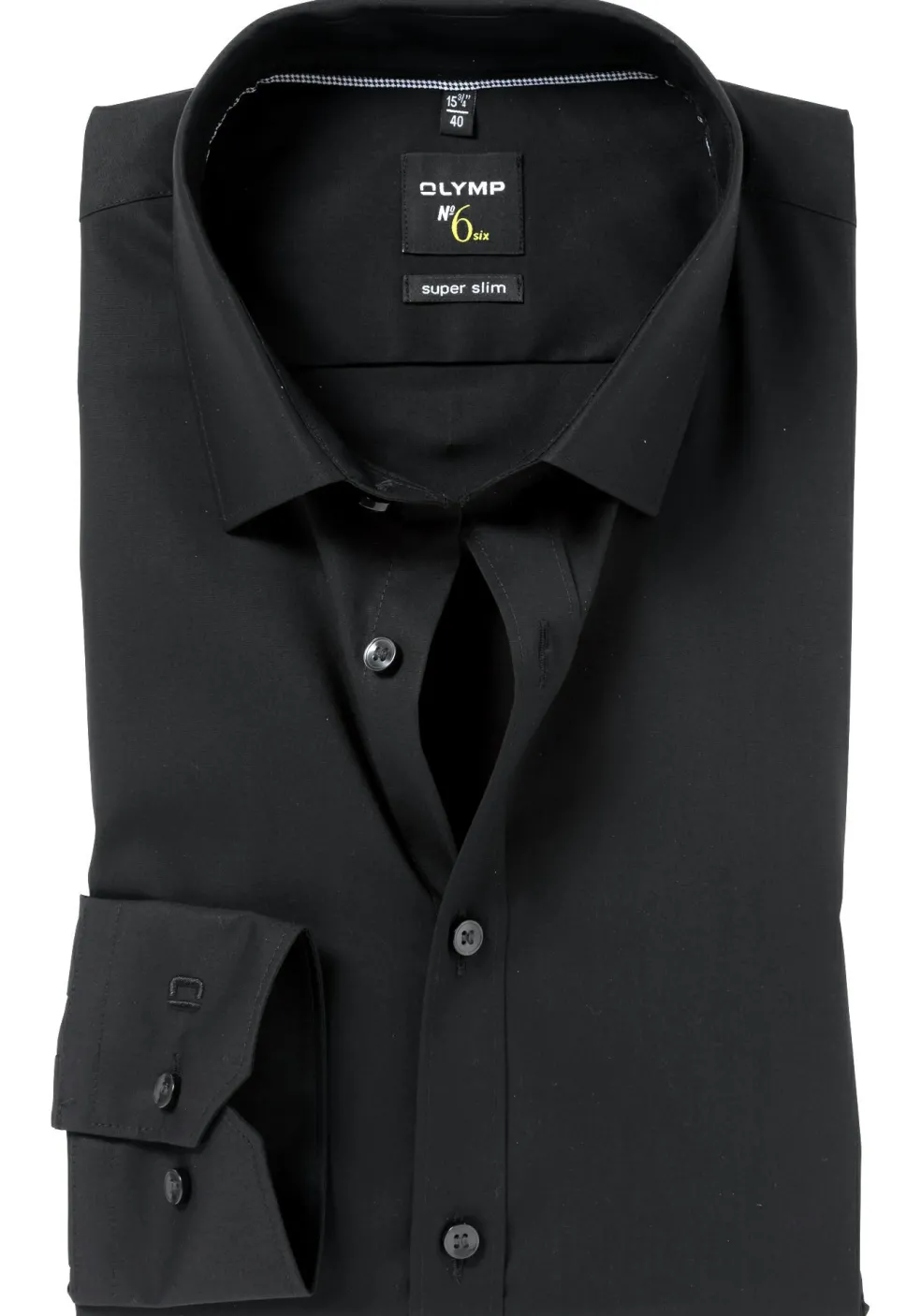OLYMP No. Six super slim fit overhemd, zwart (met extra tailleringsnaden)