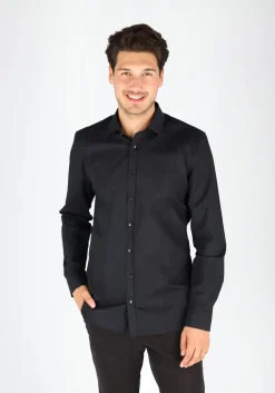 OLYMP No. Six super slim fit overhemd, zwart (met extra tailleringsnaden)