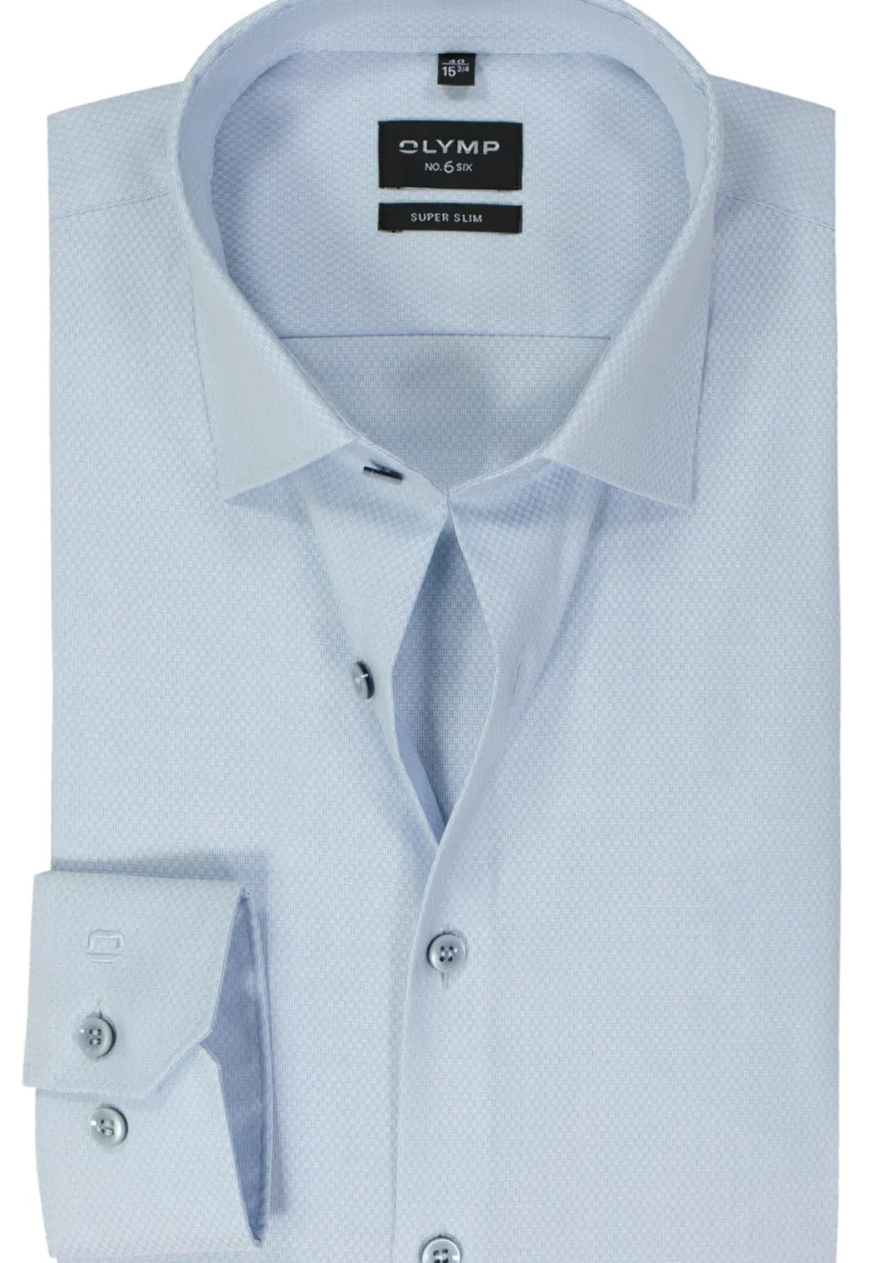 OLYMP No. 6 Six super slim fit overhemd, structuur, lichtblauw