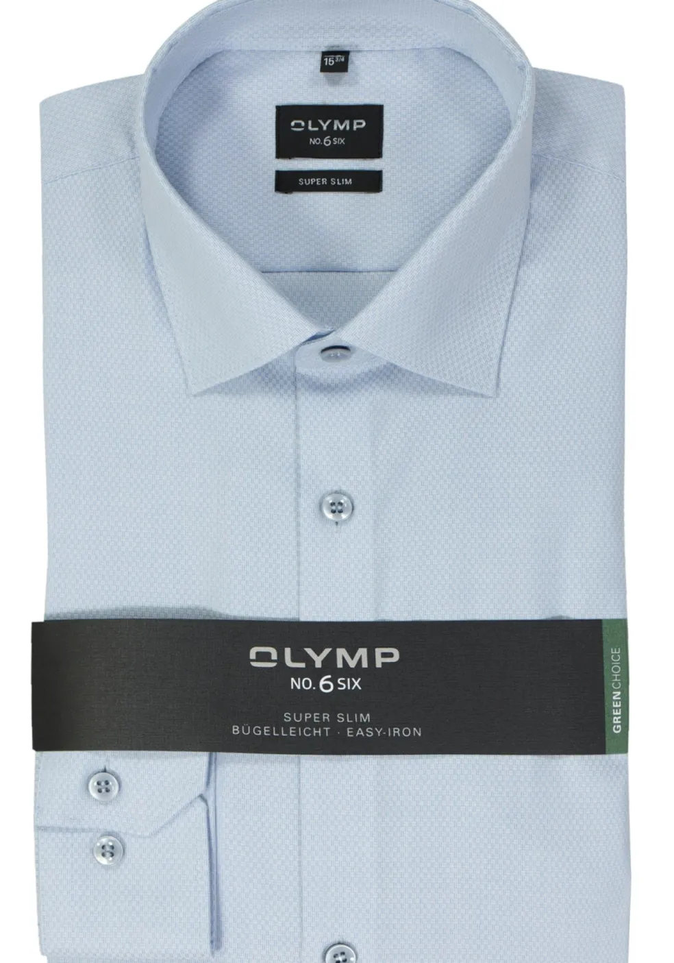 OLYMP No. 6 Six super slim fit overhemd, structuur, lichtblauw