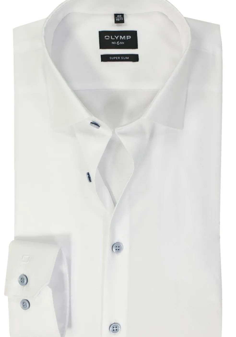 OLYMP No. 6 Six super slim fit overhemd, structuur, wit