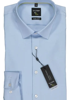 OLYMP No. Six super slim fit overhemd, lichtblauw twill