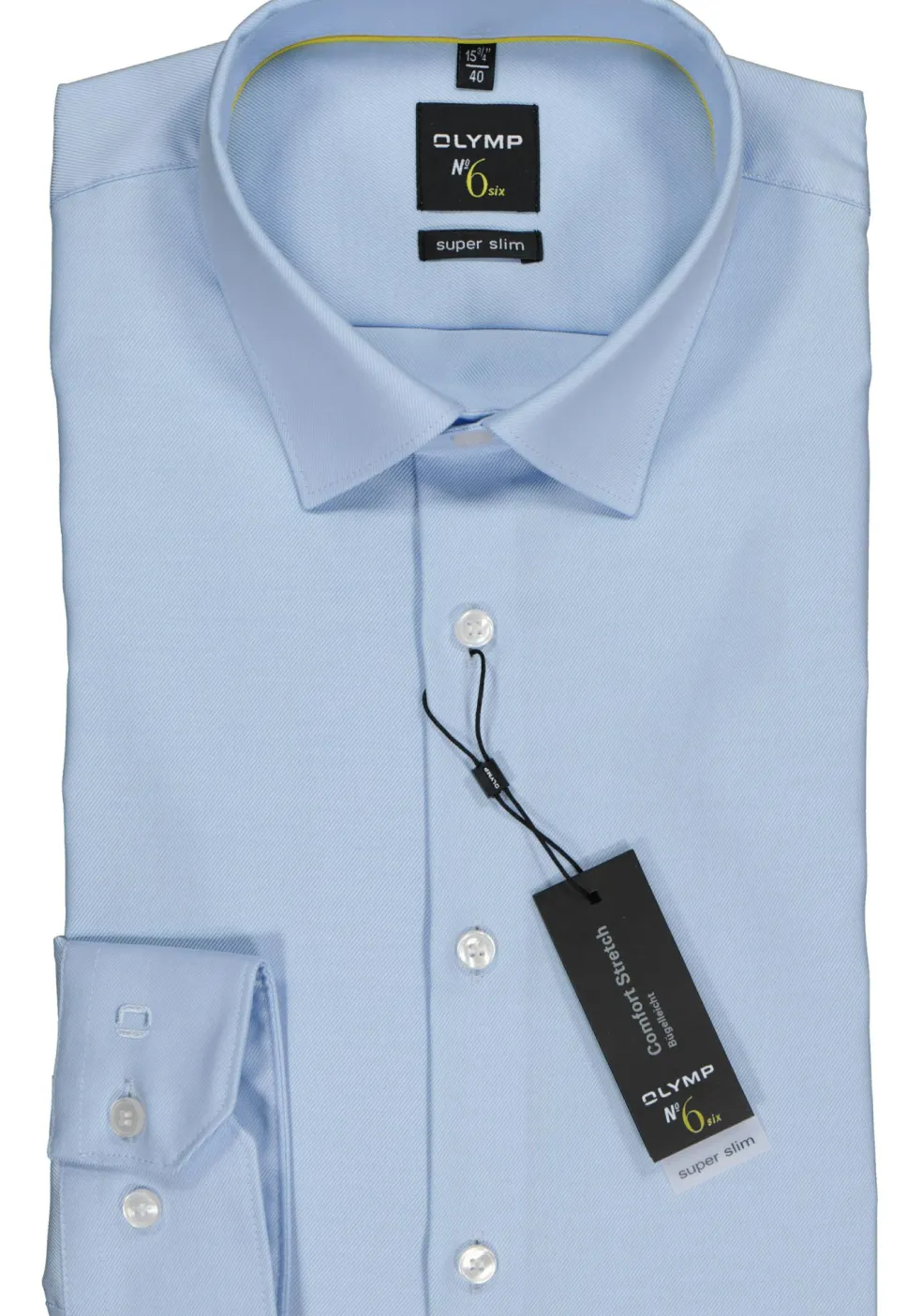 OLYMP No. Six super slim fit overhemd, lichtblauw twill