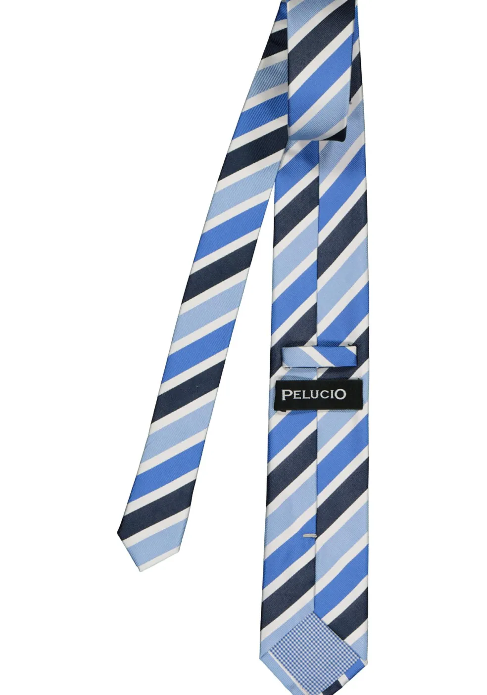 Pelucio stropdas, blauw gestreept