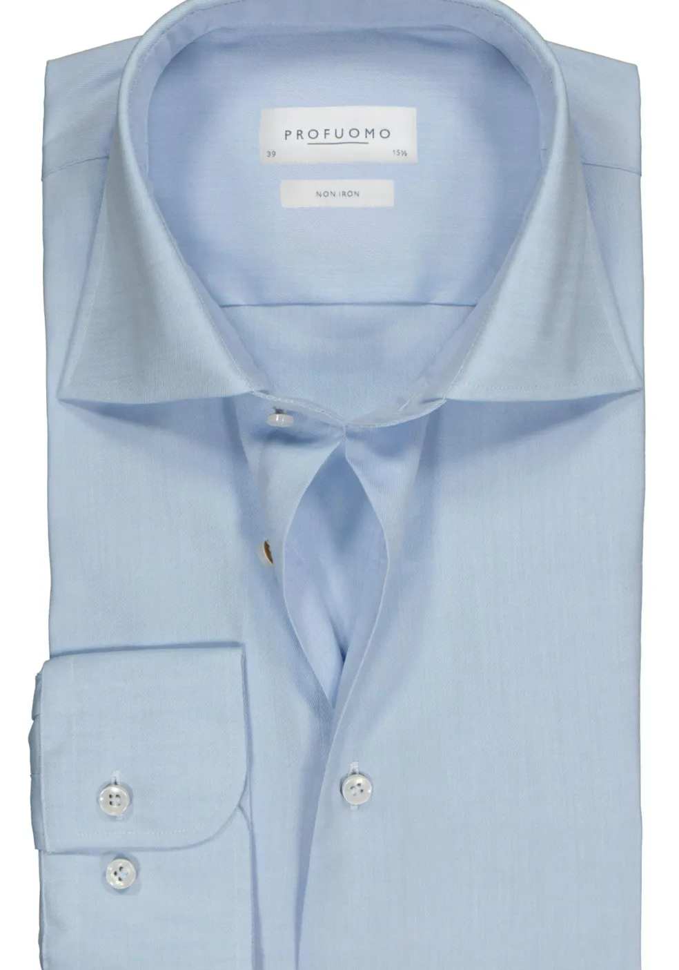 Profuomo regular fit overhemd, fine twill, lichtblauw