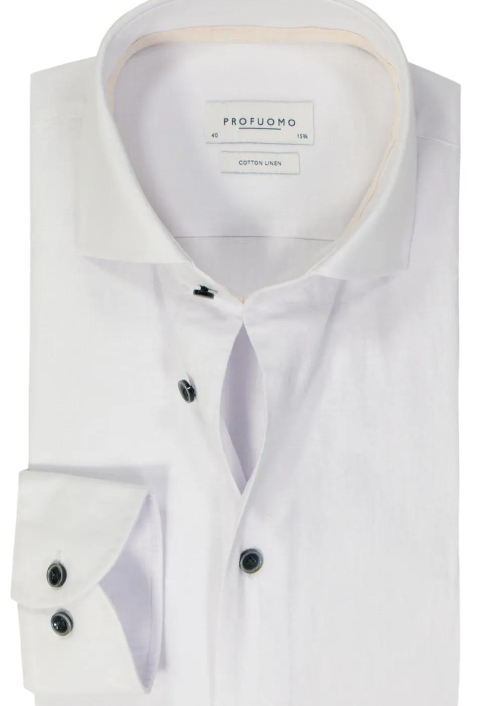 Profuomo slim fit heren overhemd, Oxford, wit