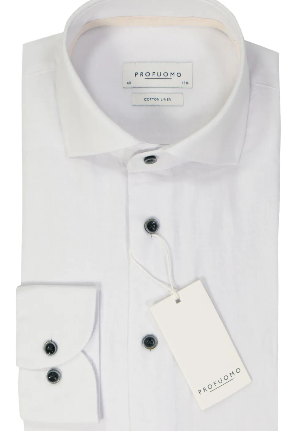Profuomo slim fit heren overhemd, Oxford, wit
