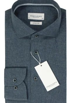 Profuomo slim fit heren overhemd, Oxford, indigo blauw