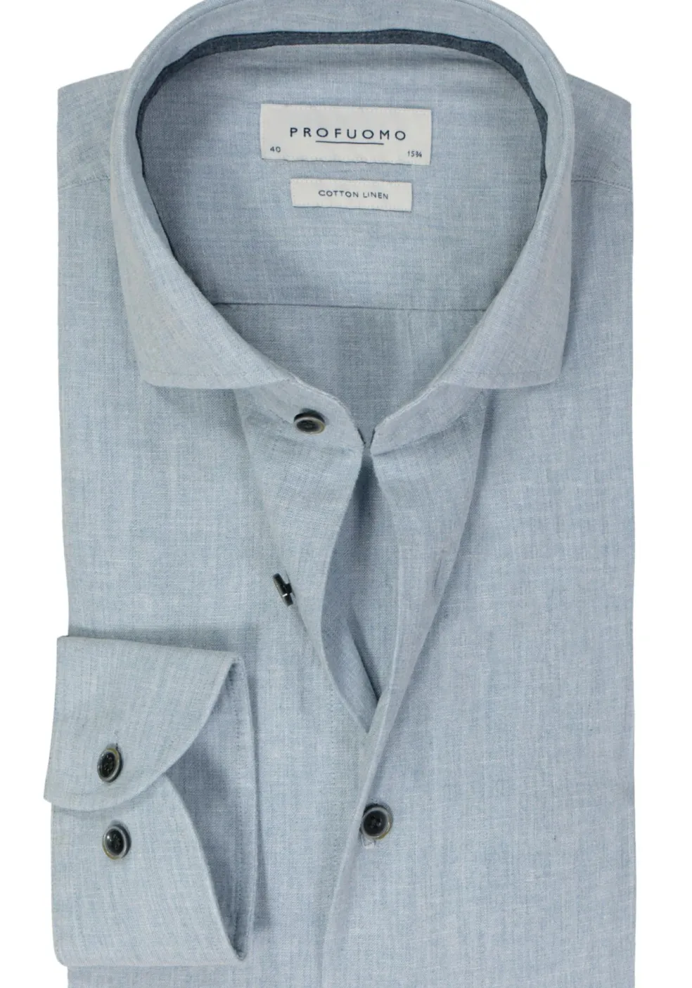 Profuomo slim fit heren overhemd, Oxford, lictblauw