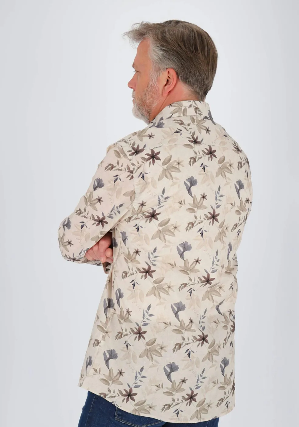 Profuomo slim fit heren overhemd, popeline, beige