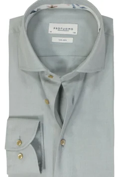 Profuomo slim fit heren overhemd, twill, groen
