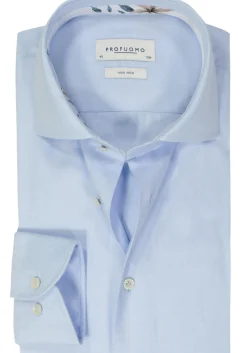 Profuomo slim fit heren overhemd, twill, lictblauw