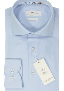 Profuomo slim fit heren overhemd, twill, lictblauw