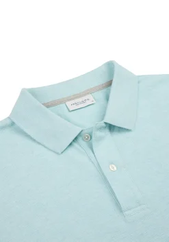 Profuomo slim fit heren polo, aqua groen-blauw