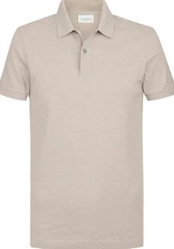 Profuomo slim fit heren polo, beige