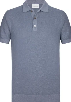 Profuomo slim fit heren polo, blauw