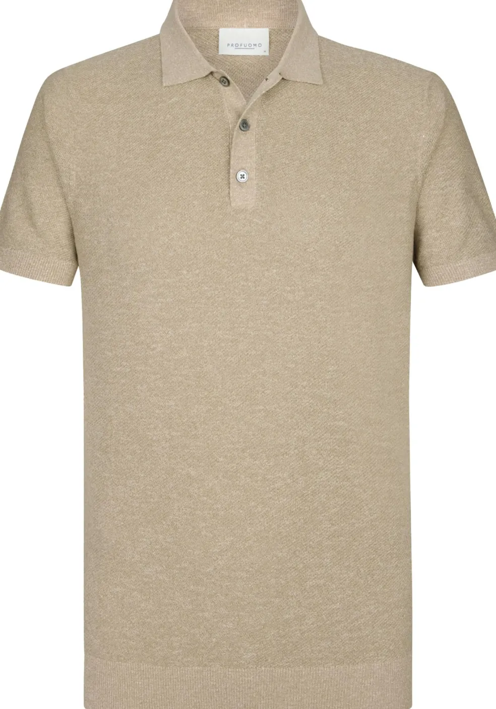 Profuomo slim fit heren polo, beige