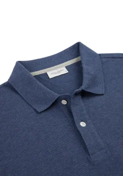 Profuomo slim fit heren polo, jeans blauw