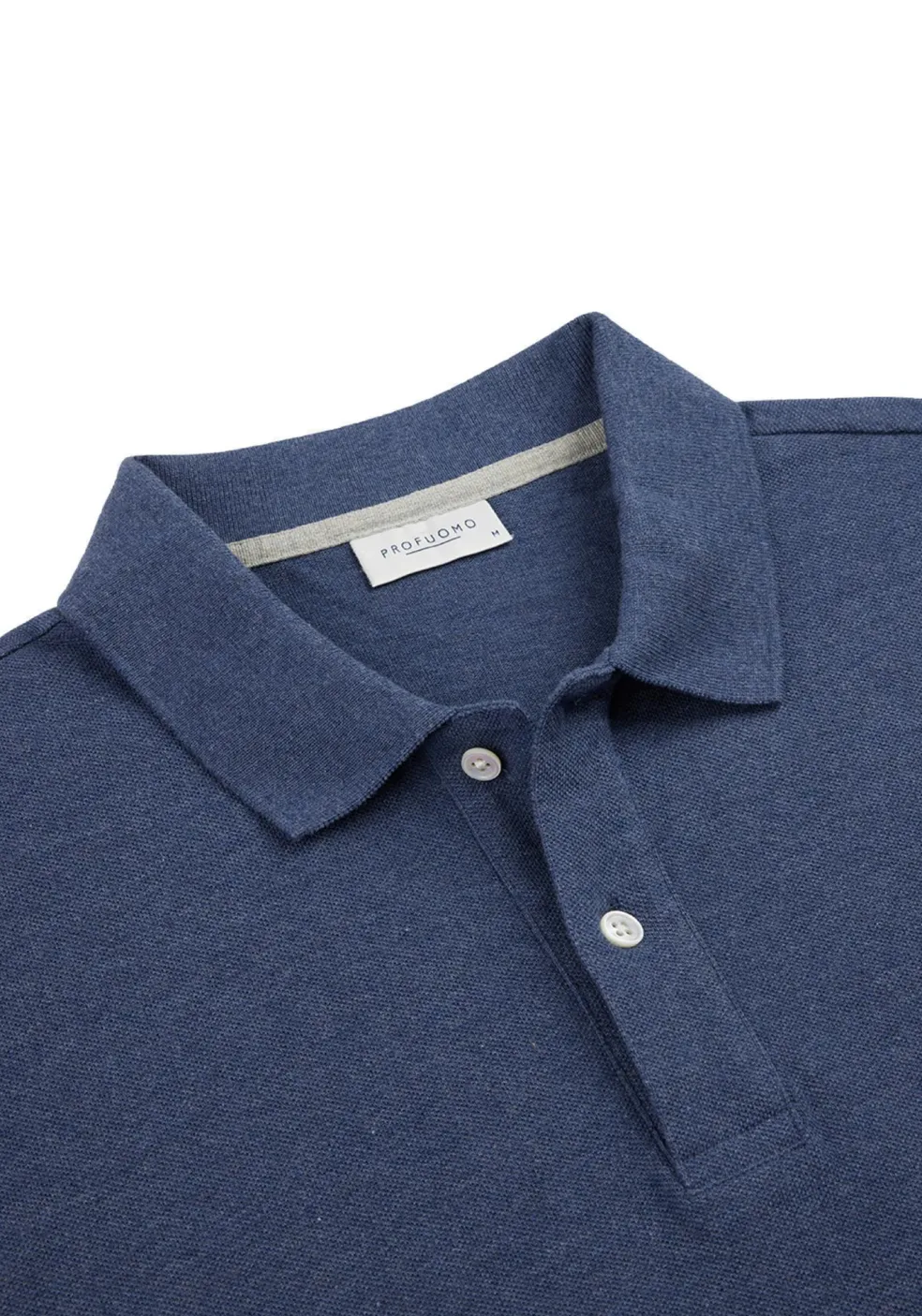 Profuomo slim fit heren polo, jeans blauw