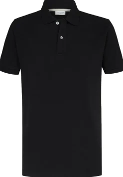 Profuomo slim fit heren polo, zwart