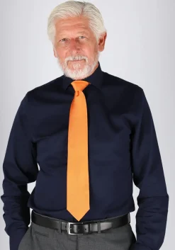 Profuomo slim fit overhemd, fine twill, marine blauw