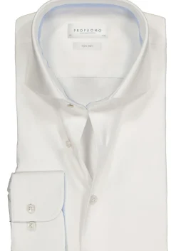 Profuomo slim fit overhemd, 2-ply twill, wit (contrast)