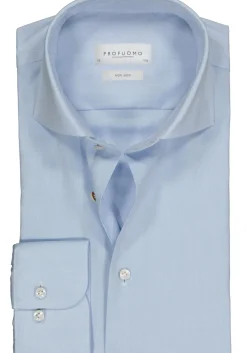 Profuomo slim fit overhemd, twill, lichtblauw