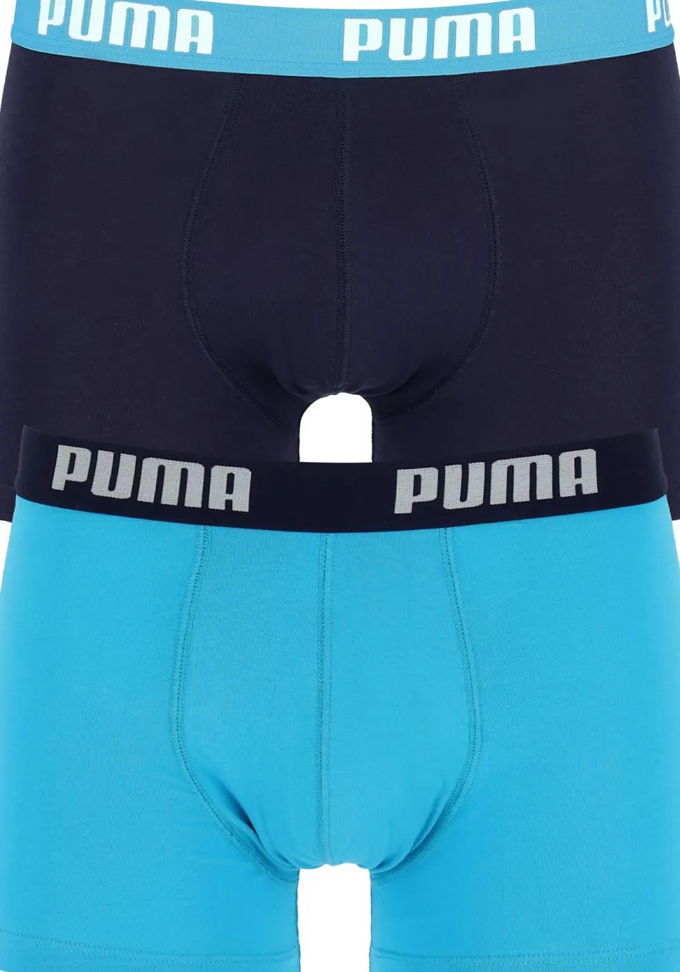 Puma Basic Boxer heren (2-pack), aqua en blauw
