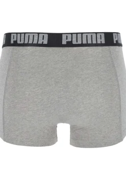 Puma Basic Boxer heren (2-pack), zwart en donkergrijs