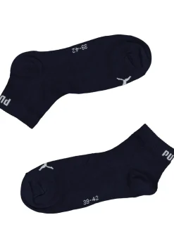 Puma Unisex Quarter Plain (3-pack), unisex hoge enkelsokken, navy blauw