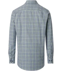 Redmond comfort fit overhemd, Oxford, blauw wit en groen geruit