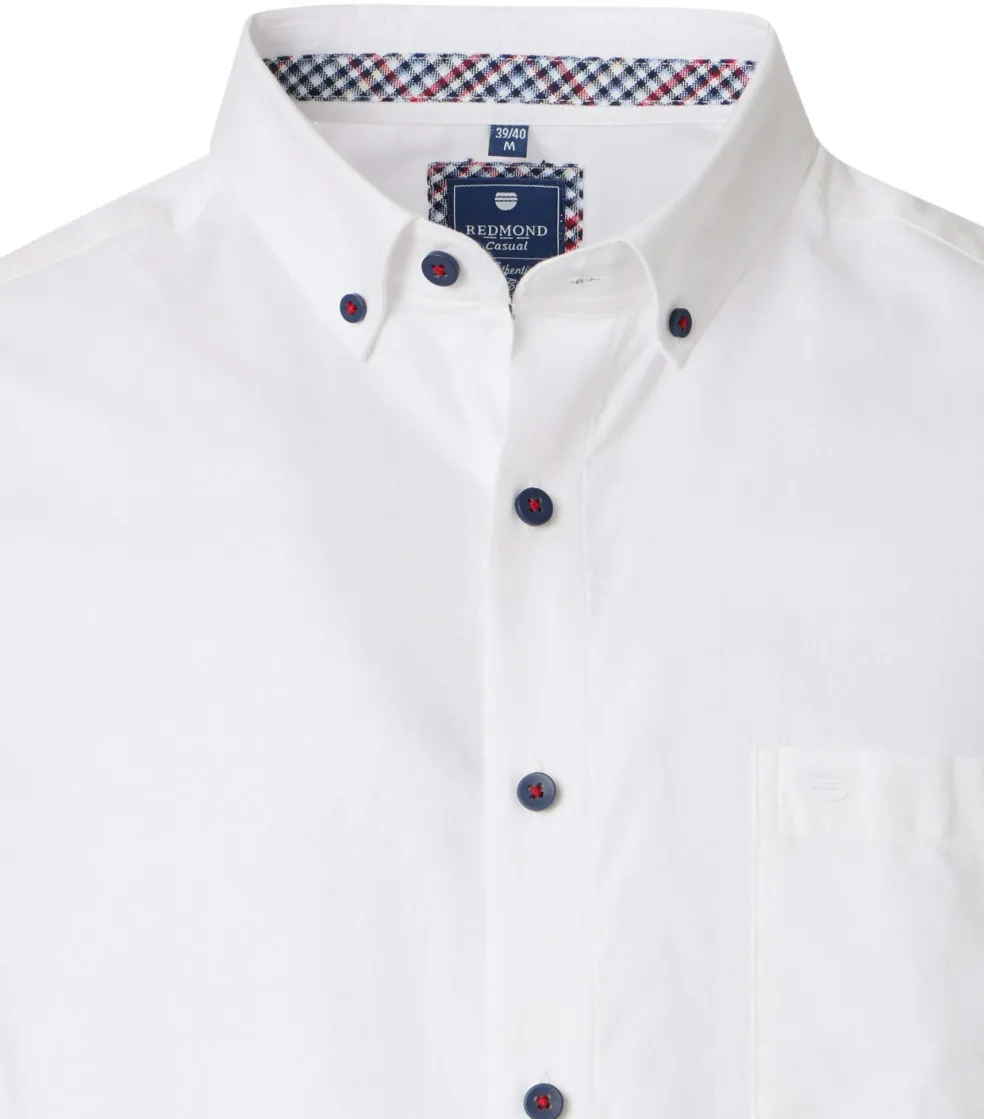 Redmond comfort fit overhemd, Oxford, wit