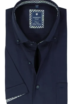 Redmond comfort fit overhemd, korte mouw, Oxford, donkerblauw