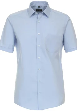 Redmond comfort fit overhemd, korte mouw, popeline, blauw