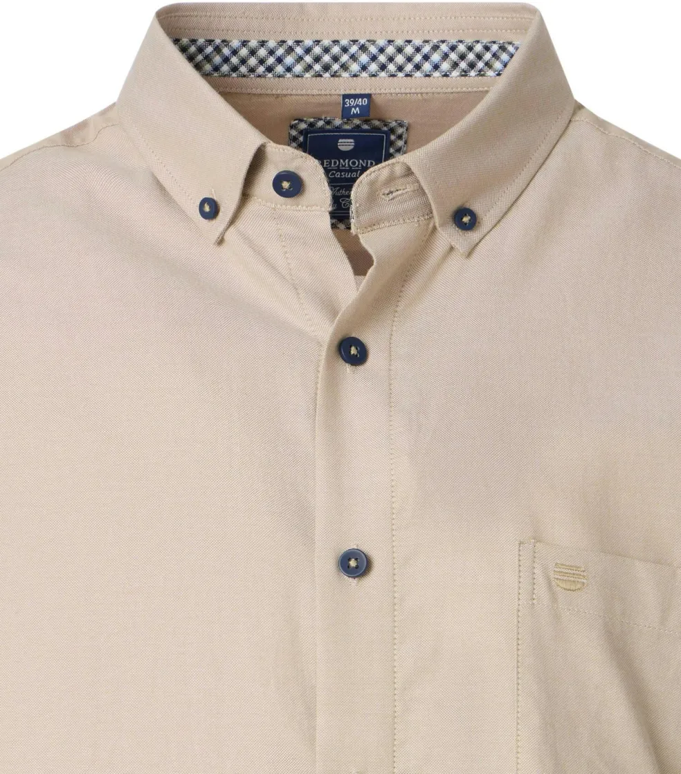 Redmond comfort fit overhemd, Oxford, beige