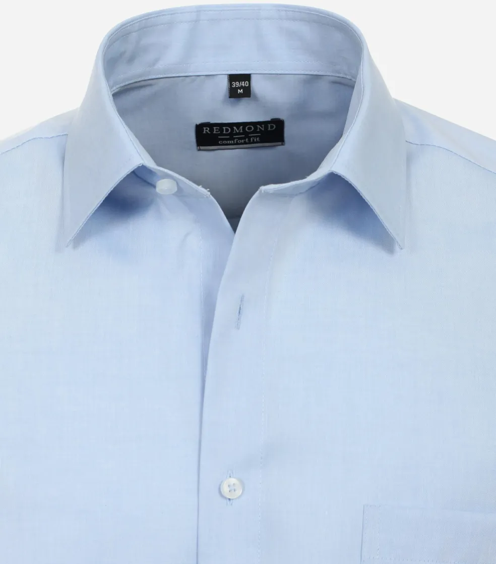 Redmond comfort fit overhemd, popeline, blauw