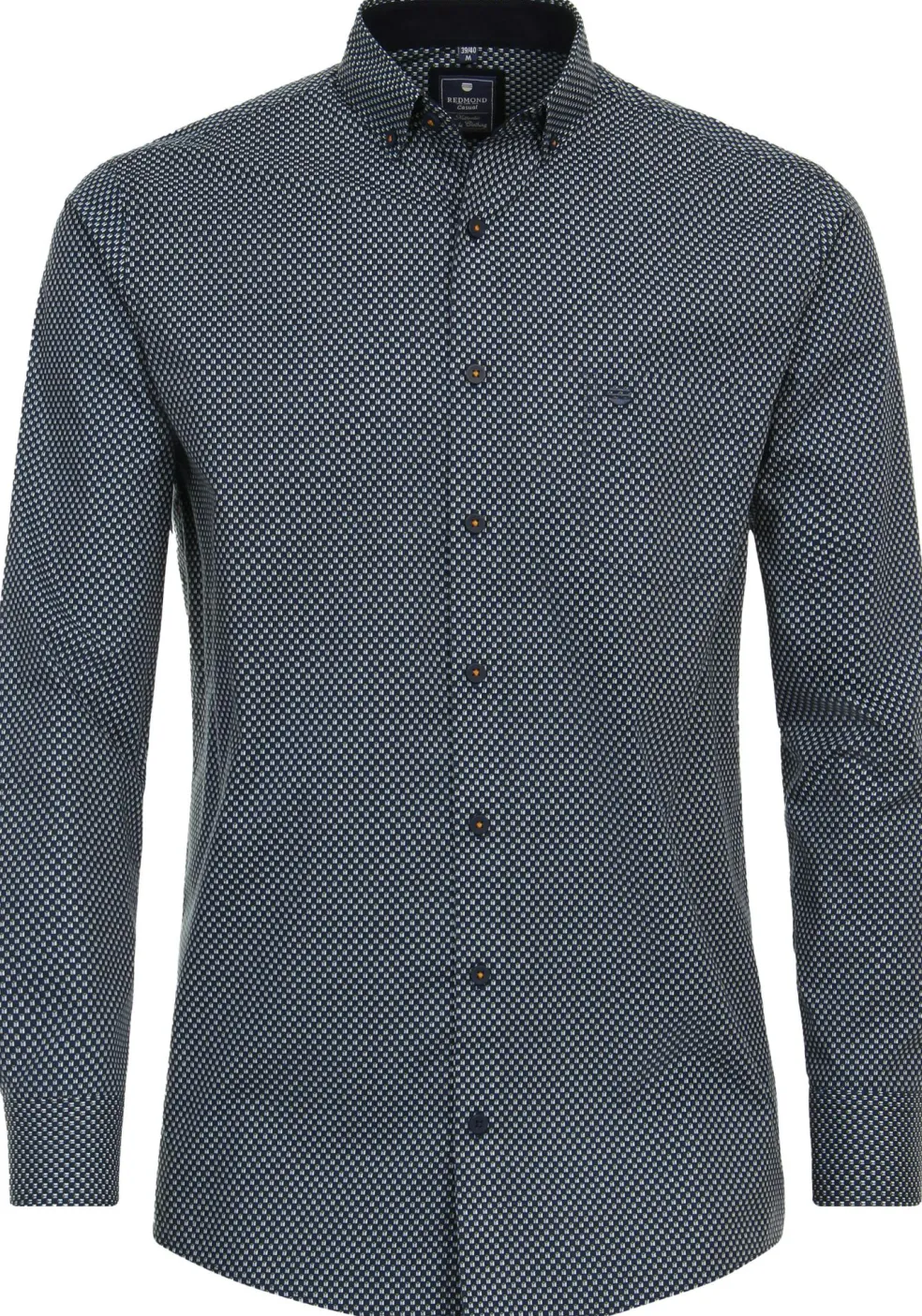 Redmond comfort fit overhemd, popeline, blauw dessin
