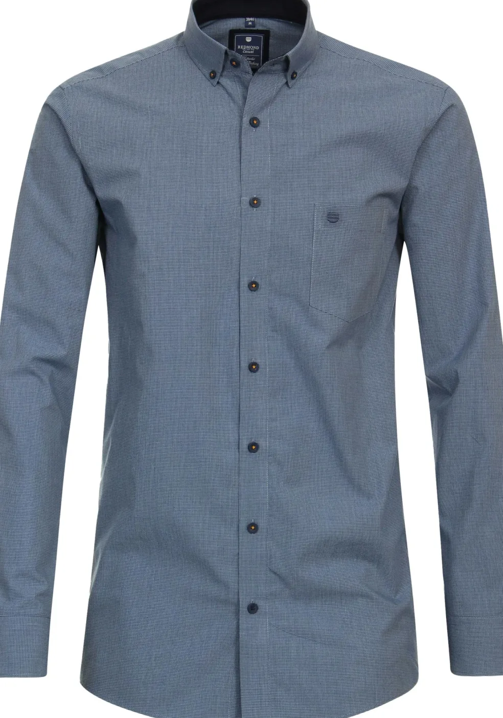 Redmond comfort fit overhemd, popeline, blauw geruit