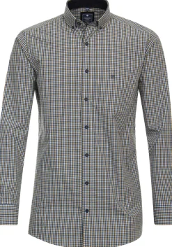 Redmond comfort fit overhemd, popeline, blauw geruit