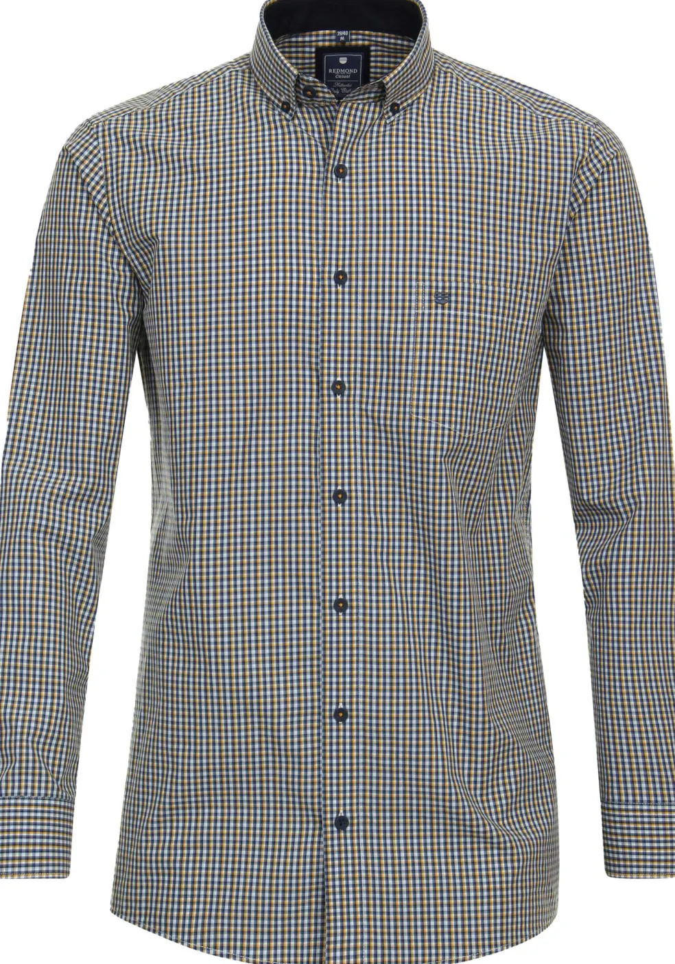 Redmond comfort fit overhemd, popeline, blauw geruit