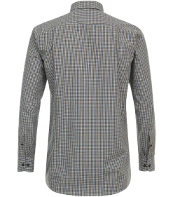 Redmond comfort fit overhemd, popeline, blauw geruit