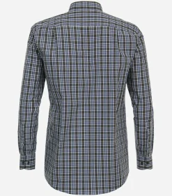 Redmond comfort fit overhemd, popeline, groen geruit
