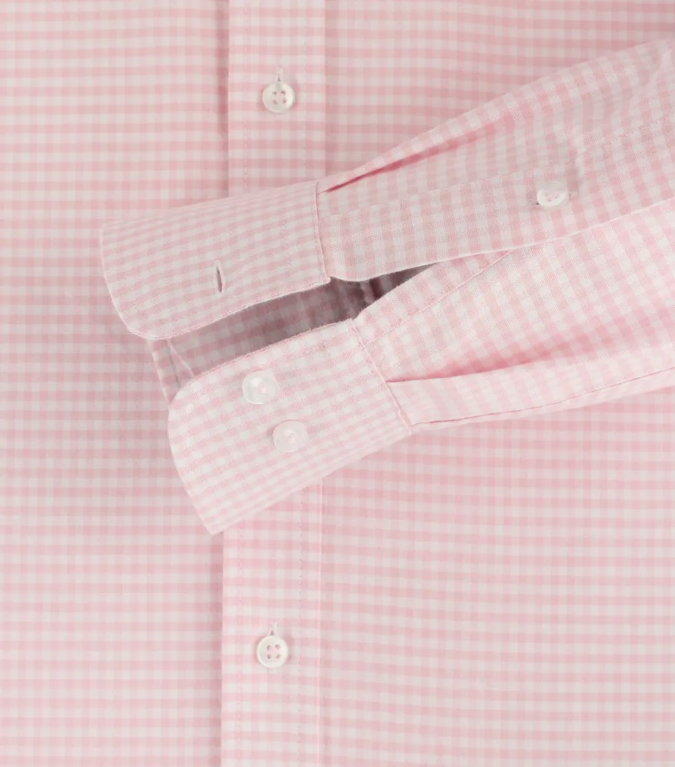 Redmond comfort fit overhemd, popeline, roze met wit geruit