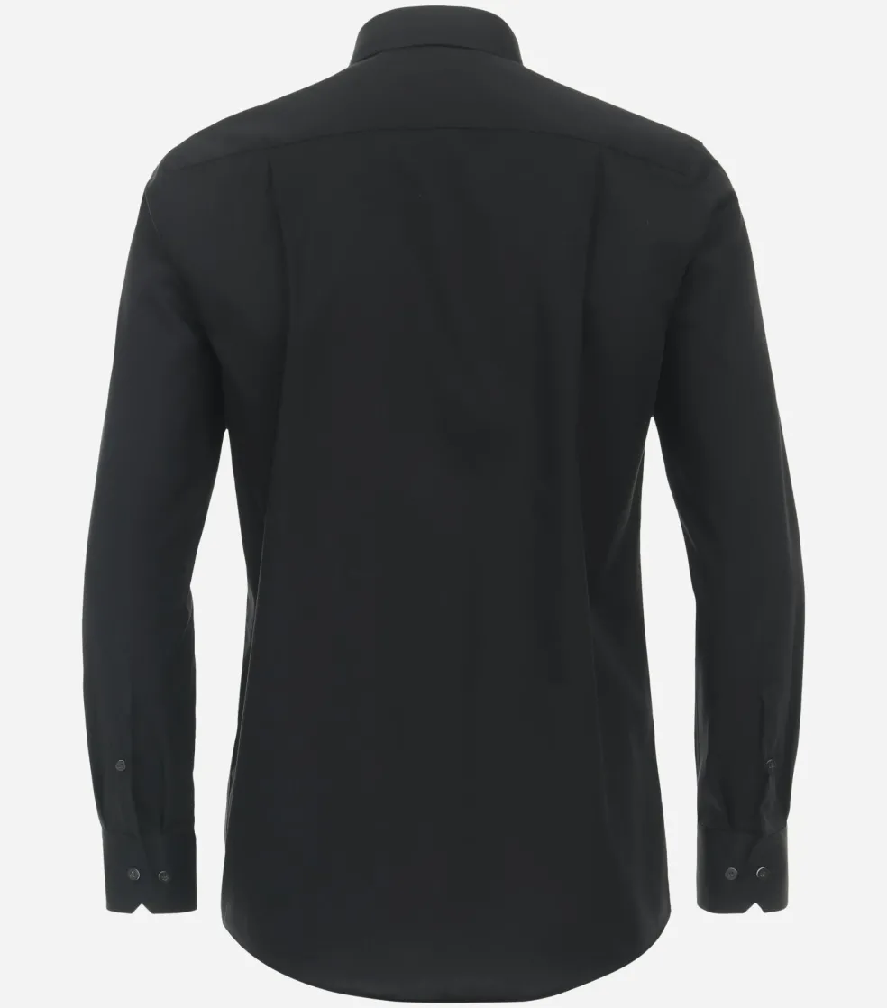 Redmond comfort fit overhemd, popeline, zwart