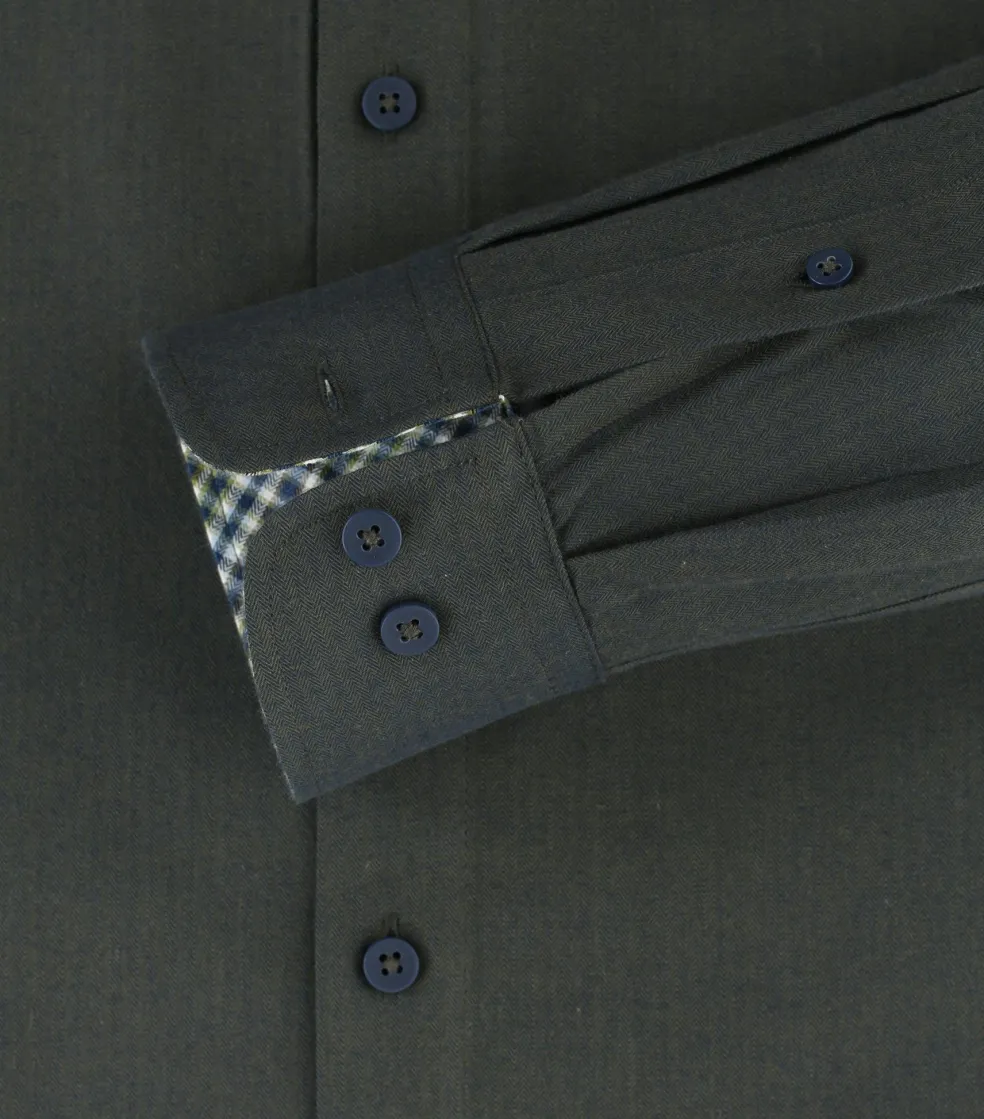 Redmond comfort fit overhemd, twill, groen