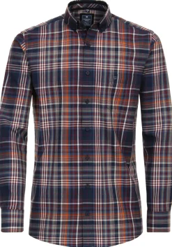 Redmond comfort fit overhemd, twill, rood geruit