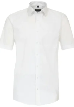 Redmond comfort fit overhemd, korte mouw, popeline, wit