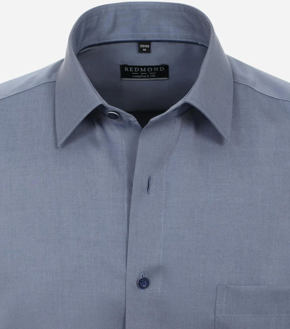 Redmond comfort fit overhemd, popeline, blauw